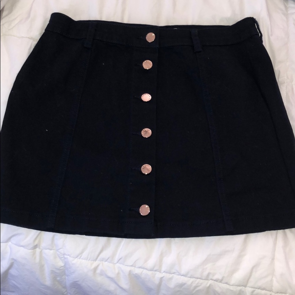 Denim button down skirt